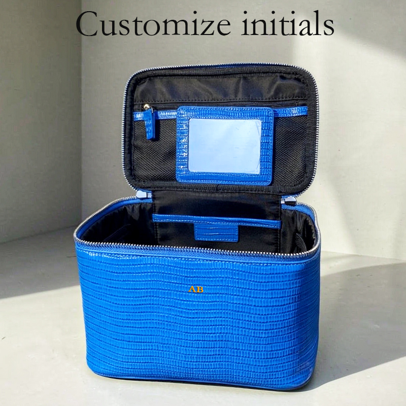 Luxury Skincare Organizer - تخصيص الأحرف الأولى من جلد البقر